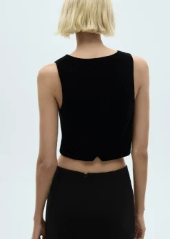 MANGO Topy|Kamizelki*Krótka kamizelka z aksamitu