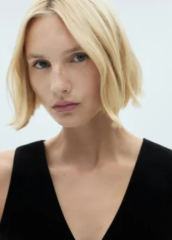 MANGO Topy|Kamizelki*Krótka kamizelka z aksamitu