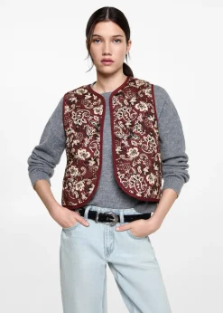 MANGO Kamizelki*Krótka kamizelka ze wzorem