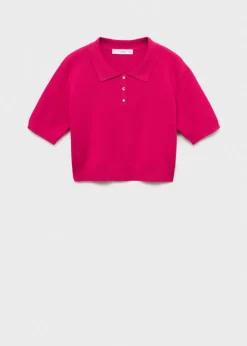 MANGO Topy|Koszulki*Krótka koszulka polo z dzianiny