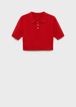 MANGO Topy|Koszulki*Krótka koszulka polo z dzianiny