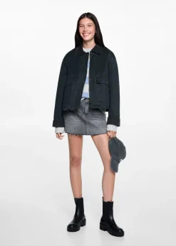 MANGO Płaszcze I Kurtki*Krótka parka z efektem woskowania