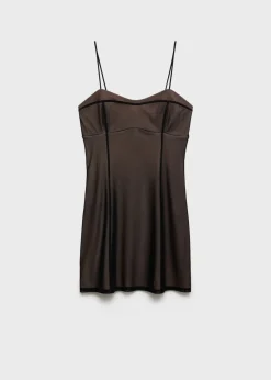 MANGO Sukienki I Kombinezony*Krótka sukienka bieliźniana z siateczkowej tkaniny