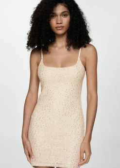 MANGO Sukienki I Kombinezony*Krótka sukienka o taliowanym kroju z cekinami
