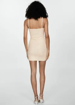 MANGO Sukienki I Kombinezony*Krótka sukienka o taliowanym kroju z cekinami