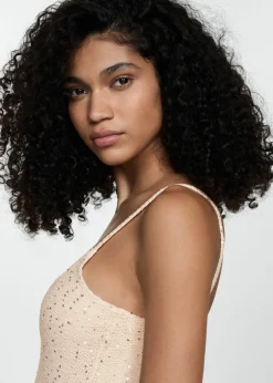 MANGO Sukienki I Kombinezony*Krótka sukienka o taliowanym kroju z cekinami