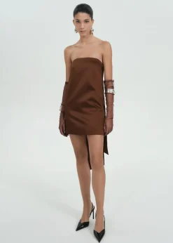 MANGO Sukienki I Kombinezony*Krótka sukienka satynowa bez ramiączek