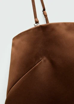 MANGO Sukienki I Kombinezony*Krótka sukienka satynowa bez ramiączek