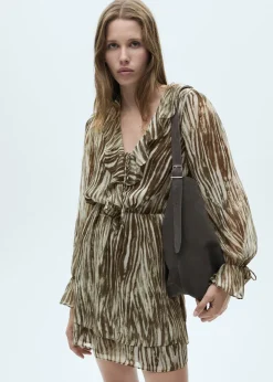 MANGO Sukienki I Kombinezony*Krótka sukienka z nadrukiem i falbankami