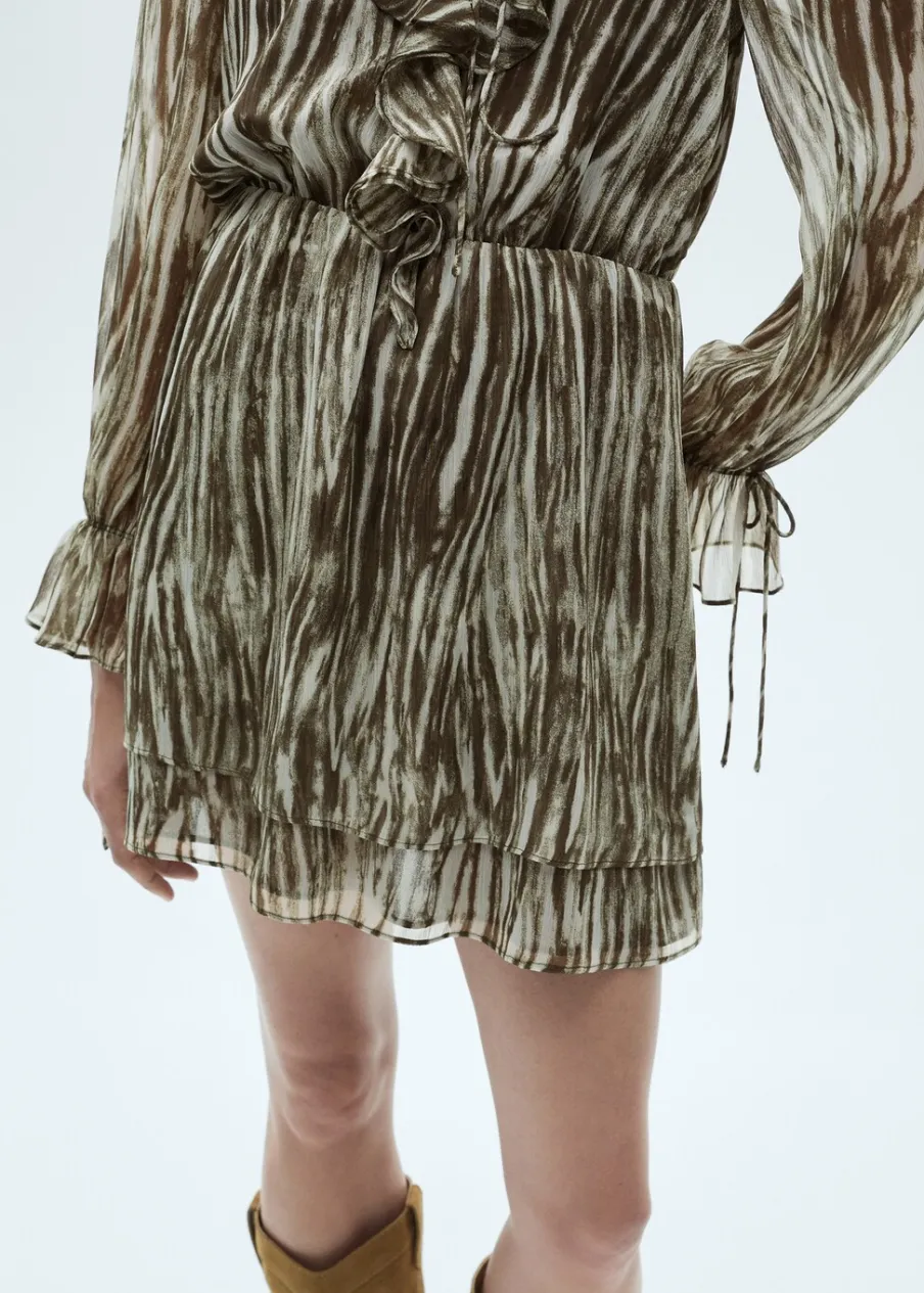 MANGO Sukienki I Kombinezony*Krótka sukienka z nadrukiem i falbankami