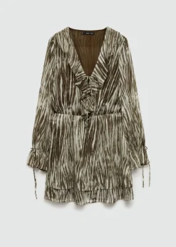 MANGO Sukienki I Kombinezony*Krótka sukienka z nadrukiem i falbankami