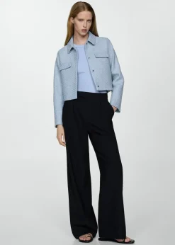 MANGO Kurtki*Krótki żakiet z tweedu z kieszeniami