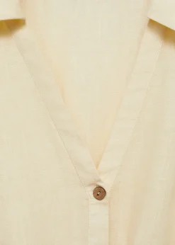 MANGO Sukienki I Kombinezony*Krótki kombinezon z lnu wiązany w talii