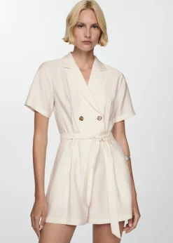 MANGO Sukienki I Kombinezony*Krótki kombinezon z rogowymi guzikami