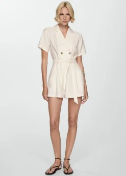 MANGO Sukienki I Kombinezony*Krótki kombinezon z rogowymi guzikami