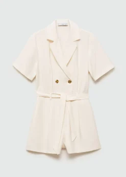 MANGO Sukienki I Kombinezony*Krótki kombinezon z rogowymi guzikami