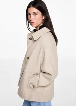 MANGO Płaszcze I Kurtki*Krótki płaszcz flauszowy