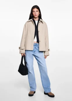 MANGO Płaszcze I Kurtki*Krótki płaszcz flauszowy