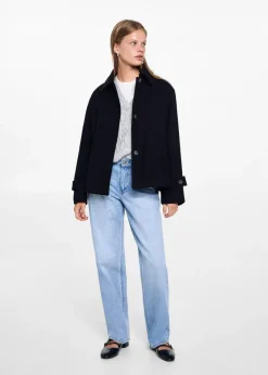 MANGO Płaszcze I Kurtki*Krótki płaszcz flauszowy