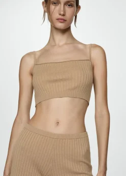 MANGO Piżamy|Piżamy*Krótki prążkowany top