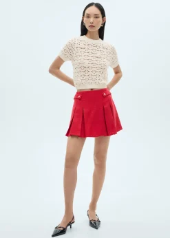 MANGO Swetry I Kardigany|Topy*Krótki sweter z ażurowej dzianiny