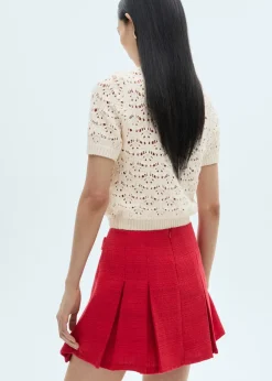 MANGO Swetry I Kardigany|Topy*Krótki sweter z ażurowej dzianiny