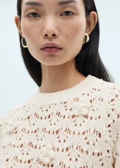 MANGO Swetry I Kardigany|Topy*Krótki sweter z ażurowej dzianiny