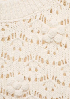 MANGO Swetry I Kardigany|Topy*Krótki sweter z ażurowej dzianiny