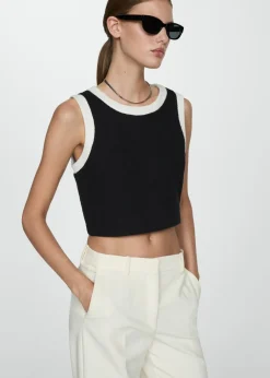 MANGO Topy*Krótki top tweedowy