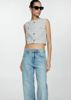 MANGO Topy*Krótki top tweedowy