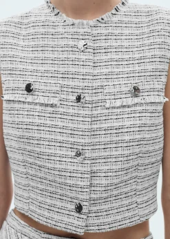 MANGO Topy*Krótki top tweedowy