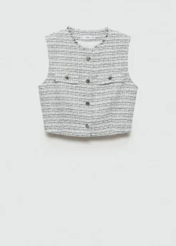 MANGO Topy*Krótki top tweedowy