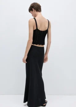 MANGO Topy*Krótki top z dzianiny