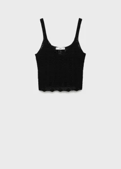 MANGO Topy*Krótki top z dzianiny