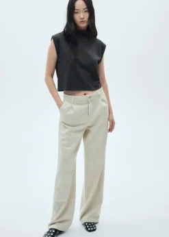 MANGO Topy*Krótki top z dzianiny