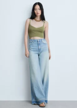 MANGO Topy*Krótki top z dzianiny