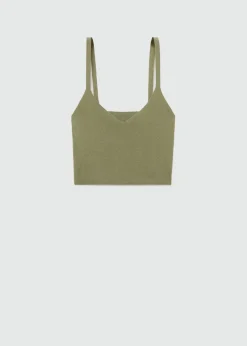 MANGO Topy*Krótki top z dzianiny