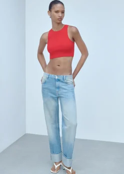 MANGO Topy*Krótki top z dzianiny