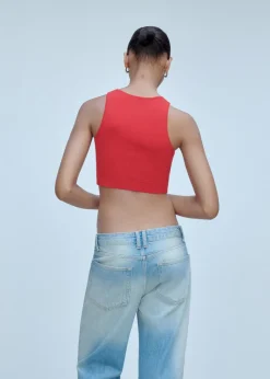 MANGO Topy*Krótki top z dzianiny