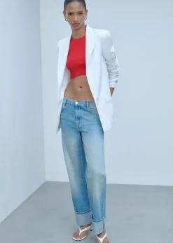 MANGO Topy*Krótki top z dzianiny