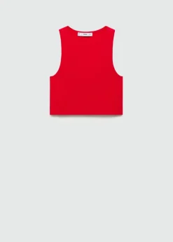 MANGO Topy*Krótki top z dzianiny