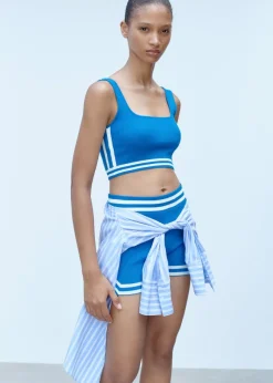 MANGO Topy*Krótki top z dzianiny w paski