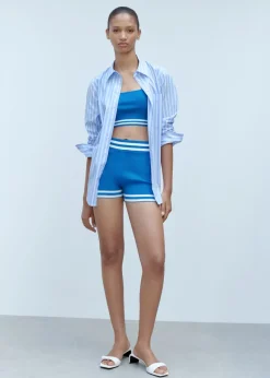 MANGO Topy*Krótki top z dzianiny w paski