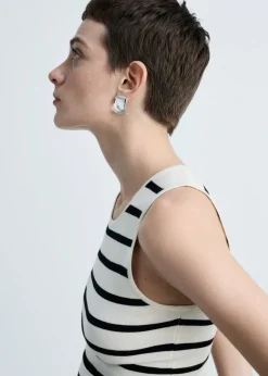 MANGO Topy*Krótki top z dzianiny w paski