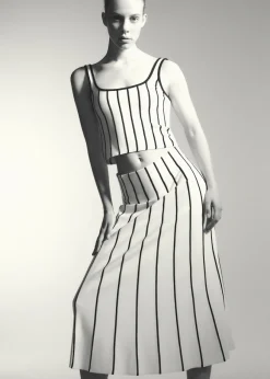 MANGO Topy*Krótki top z dzianiny w paski