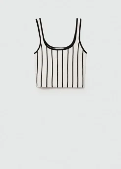 MANGO Topy*Krótki top z dzianiny w paski
