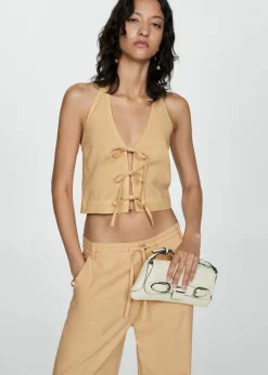 MANGO Topy|Kamizelki*Krótki top z wiązaniem