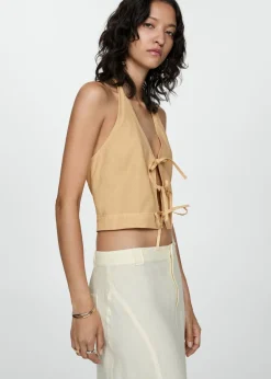 MANGO Topy|Kamizelki*Krótki top z wiązaniem