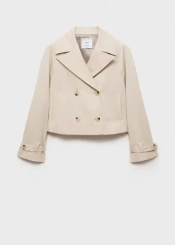 MANGO Płaszcze*Krótki trencz dwurzędowy