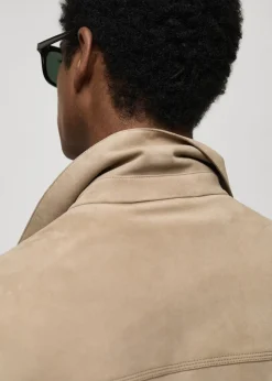 MANGO Kurtki I Koszule Wierzchnie|Skóra*Kurtka 100% skóra zamszowa z kieszeniami